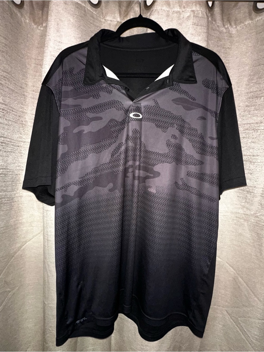 Oakley Black & Gray Camo Short Sleeve Polo